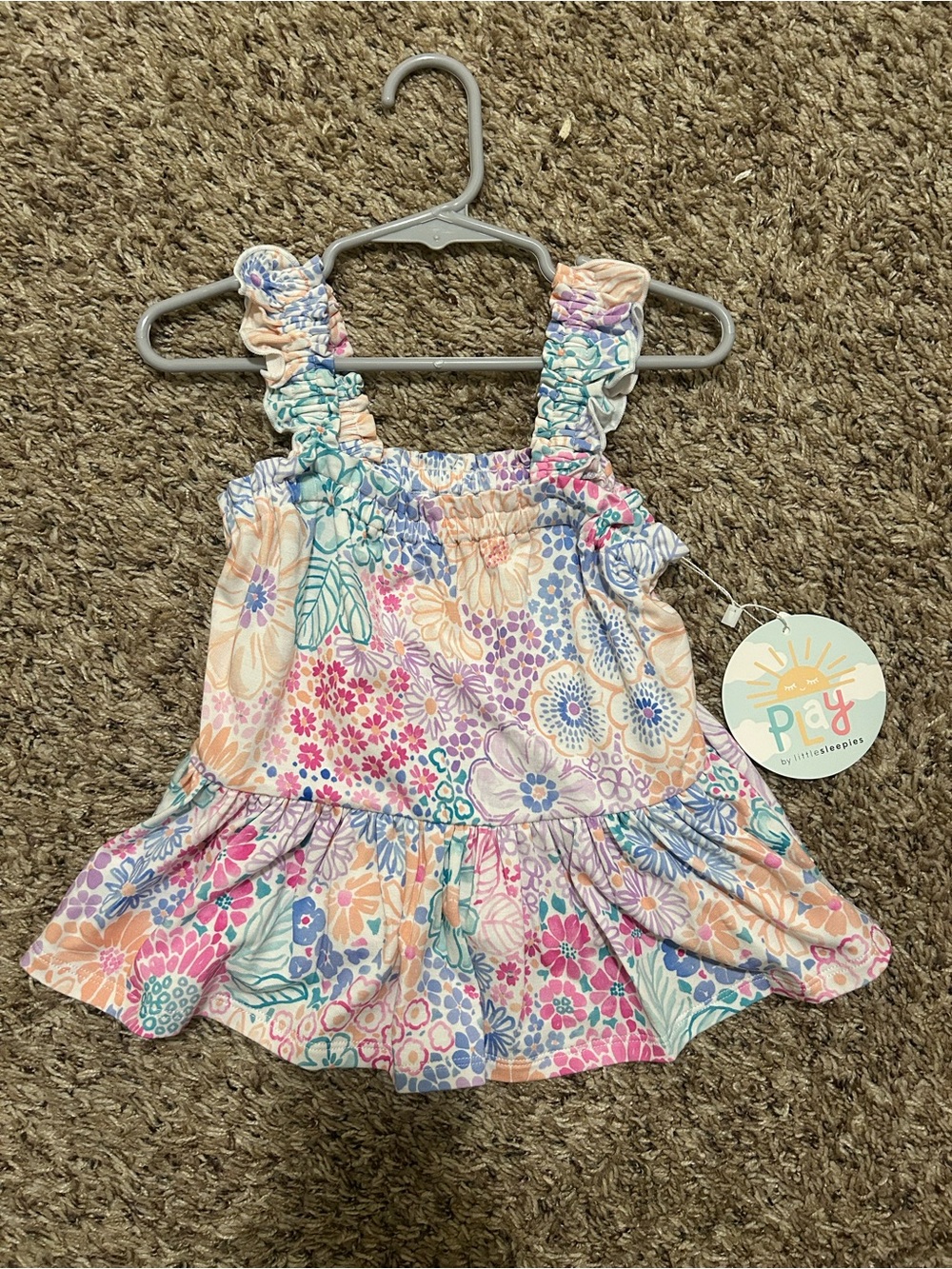 Little Sleepies Doodle Blooms flutter tank